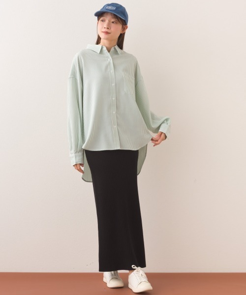 OMNES（オムネス）の「ポプリンベーシックレギュラーカラー 長袖シャツブラウス（シャツ/ブラウス・レディース・ベージュ/グリーン系その他/ブルー系その他/ホワイト/ライトグリーン/ブラック・FREE）」の10枚目の写真