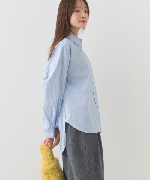 OMNES（オムネス）の「ポプリンベーシックレギュラーカラー 長袖シャツブラウス（シャツ/ブラウス・レディース・ベージュ/グリーン系その他/ブルー系その他/ホワイト/ライトグリーン/ブラック・FREE）」の13枚目の写真