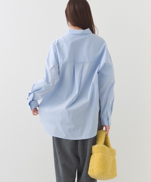 OMNES（オムネス）の「ポプリンベーシックレギュラーカラー 長袖シャツブラウス（シャツ/ブラウス・レディース・ベージュ/グリーン系その他/ブルー系その他/ホワイト/ライトグリーン/ブラック・FREE）」の14枚目の写真