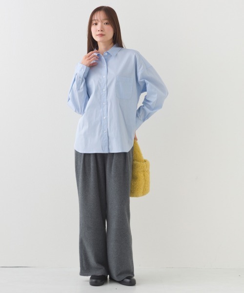 OMNES（オムネス）の「ポプリンベーシックレギュラーカラー 長袖シャツブラウス（シャツ/ブラウス・レディース・ベージュ/グリーン系その他/ブルー系その他/ホワイト/ライトグリーン/ブラック・FREE）」の15枚目の写真