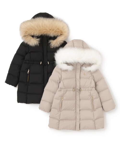 ケイト・スペード　ベージュ フリル付きダウンコート 90cm セール】フィットダウンコート（ダウンジャケット/コート）｜kate