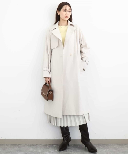 MK MICHEL KLEIN(エムケーミッシェルクラン)の「トレンチディティールロングコート/撥水/洗える(トレンチコート・レディース・ベージュ/ライトブルー/ネイビー・38)」の9枚目の写真