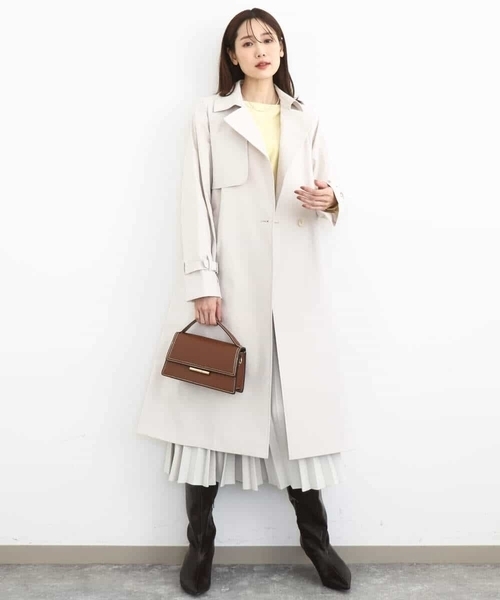 MK MICHEL KLEIN(エムケーミッシェルクラン)の「トレンチディティールロングコート/撥水/洗える(トレンチコート・レディース・ベージュ/ライトブルー/ネイビー・38)」の10枚目の写真