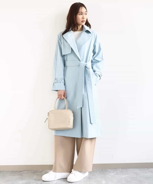 MK MICHEL KLEIN(エムケーミッシェルクラン)の「トレンチディティールロングコート/撥水/洗える(トレンチコート・レディース・ベージュ/ライトブルー/ネイビー・38)」の11枚目の写真