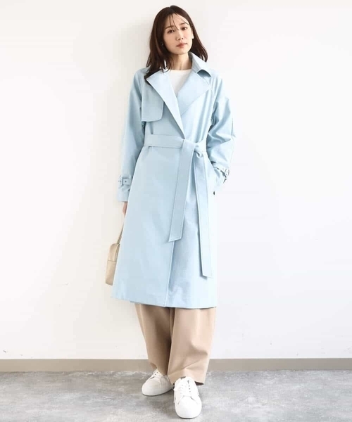 MK MICHEL KLEIN(エムケーミッシェルクラン)の「トレンチディティールロングコート/撥水/洗える(トレンチコート・レディース・ベージュ/ライトブルー/ネイビー・38)」の13枚目の写真