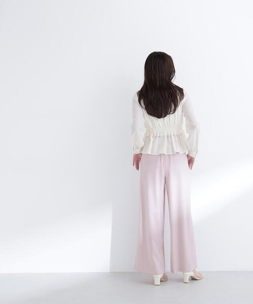 NATURAL BEAUTY BASIC(ナチュラルビューティーベーシック)の「◇フロントリボンペプラム楊柳ブラウス(シャツ/ブラウス・レディース・ベージュ/ブルー/オフホワイト・MEDIUM/SMALL)」の20枚目の写真