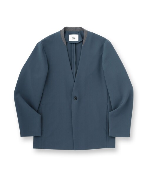 tk.TAKEO KIKUCHI（ティーケータケオキクチ）の「【セットアップ対応】360度ストレッチノーカラージャケット（ノーカラージャケット・メンズ・ブルー/ブラック/ライトグレー・01/02/03/04）」の12枚目の写真