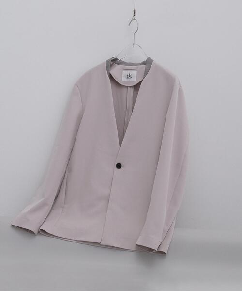 tk.TAKEO KIKUCHI（ティーケータケオキクチ）の「【セットアップ対応】360度ストレッチノーカラージャケット（ノーカラージャケット・メンズ・ブルー/ブラック/ライトグレー・01/02/03/04）」の14枚目の写真