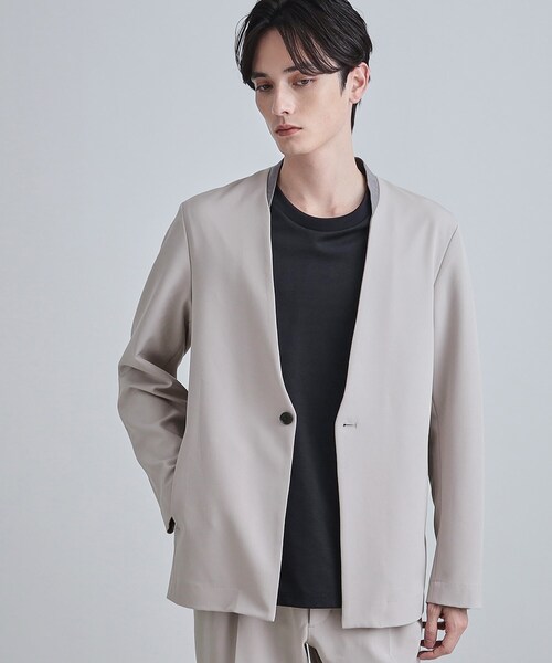 tk.TAKEO KIKUCHI（ティーケータケオキクチ）の「【セットアップ対応】360度ストレッチノーカラージャケット（ノーカラージャケット・メンズ・ブルー/ブラック/ライトグレー・01/02/03/04）」の15枚目の写真