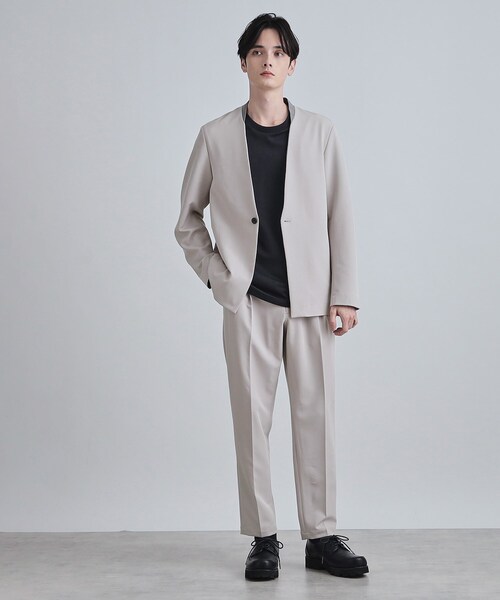 tk.TAKEO KIKUCHI（ティーケータケオキクチ）の「【セットアップ対応】360度ストレッチノーカラージャケット（ノーカラージャケット・メンズ・ブルー/ブラック/ライトグレー・01/02/03/04）」の16枚目の写真