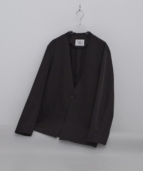 tk.TAKEO KIKUCHI（ティーケータケオキクチ）の「【セットアップ対応】360度ストレッチノーカラージャケット（ノーカラージャケット・メンズ・ブルー/ブラック/ライトグレー・01/02/03/04）」の19枚目の写真