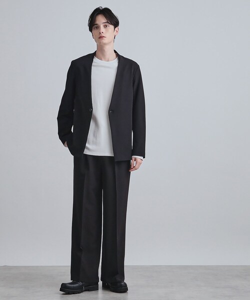 tk.TAKEO KIKUCHI（ティーケータケオキクチ）の「【セットアップ対応】360度ストレッチノーカラージャケット（ノーカラージャケット・メンズ・ブルー/ブラック/ライトグレー・01/02/03/04）」の21枚目の写真