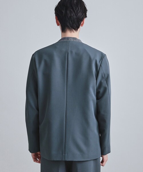 tk.TAKEO KIKUCHI（ティーケータケオキクチ）の「【セットアップ対応】360度ストレッチノーカラージャケット（ノーカラージャケット・メンズ・ブルー/ブラック/ライトグレー・01/02/03/04）」の5枚目の写真