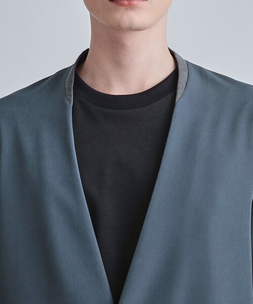 tk.TAKEO KIKUCHI（ティーケータケオキクチ）の「【セットアップ対応】360度ストレッチノーカラージャケット（ノーカラージャケット・メンズ・ブルー/ブラック/ライトグレー・01/02/03/04）」の6枚目の写真