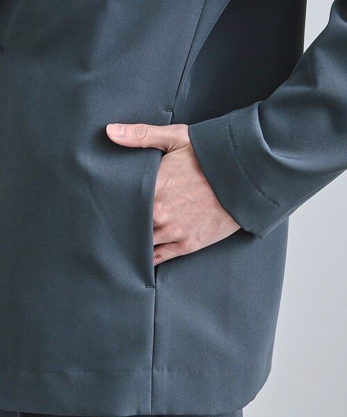 tk.TAKEO KIKUCHI（ティーケータケオキクチ）の「【セットアップ対応】360度ストレッチノーカラージャケット（ノーカラージャケット・メンズ・ブルー/ブラック/ライトグレー・01/02/03/04）」の8枚目の写真