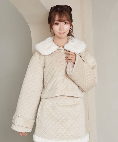 セール】quilting fake fur collar short JK（その他アウター）｜Rose