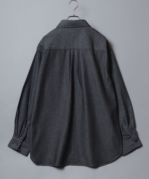 ANPAS(アンパス)の「Twill & Denim Zip‐Front Over Shirt / ツイル&デニム ダブルジップオーバーシャツ メンズ シャツジャケット ライトアウター(デニムジャケット・メンズ・ブラック系その他/チャコールグレー/アイボリー/ブルー系その他・XL/L/M)」の6枚目の写真