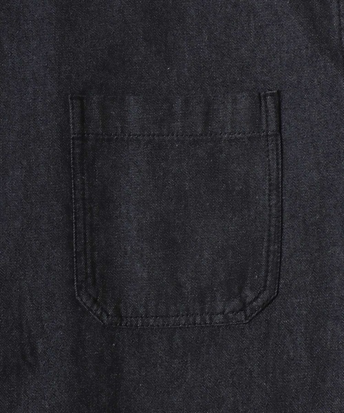 ANPAS(アンパス)の「Twill & Denim Zip‐Front Over Shirt / ツイル&デニム ダブルジップオーバーシャツ メンズ シャツジャケット ライトアウター(デニムジャケット・メンズ・ブラック系その他/チャコールグレー/アイボリー/ブルー系その他・XL/L/M)」の14枚目の写真
