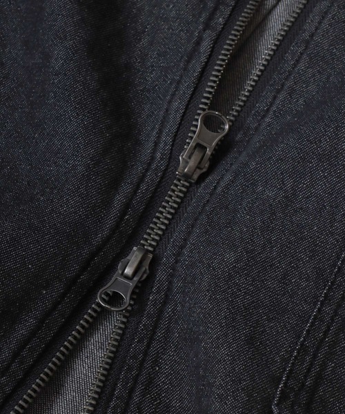 ANPAS(アンパス)の「Twill & Denim Zip‐Front Over Shirt / ツイル&デニム ダブルジップオーバーシャツ メンズ シャツジャケット ライトアウター(デニムジャケット・メンズ・ブラック系その他/チャコールグレー/アイボリー/ブルー系その他・XL/L/M)」の18枚目の写真
