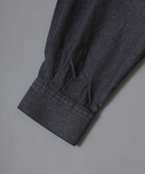 ANPAS(アンパス)の「Twill & Denim Zip‐Front Over Shirt / ツイル&デニム ダブルジップオーバーシャツ メンズ シャツジャケット ライトアウター(デニムジャケット・メンズ・ブラック系その他/チャコールグレー/アイボリー/ブルー系その他・XL/L/M)」の19枚目の写真
