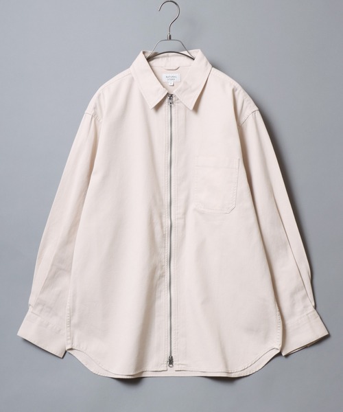 ANPAS(アンパス)の「Twill & Denim Zip‐Front Over Shirt / ツイル&デニム ダブルジップオーバーシャツ メンズ シャツジャケット ライトアウター(デニムジャケット・メンズ・ブラック系その他/チャコールグレー/アイボリー/ブルー系その他・XL/L/M)」の21枚目の写真