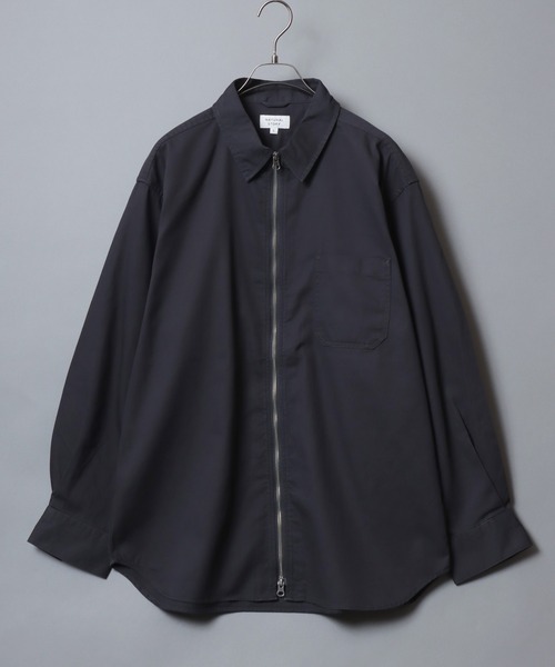ANPAS(アンパス)の「Twill & Denim Zip‐Front Over Shirt / ツイル&デニム ダブルジップオーバーシャツ メンズ シャツジャケット ライトアウター(デニムジャケット・メンズ・ブラック系その他/チャコールグレー/アイボリー/ブルー系その他・XL/L/M)」の22枚目の写真