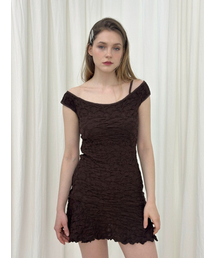MOIFAIRE（モイフェア）の「ONE-SHOULDER WRINKLE DRESS / BROWN（ワンピース）」