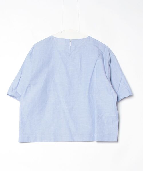 DANTON(ダントン)の「DANTON/ダントン プルオーバーシャツ PULLOVER SHIRT DT-B0435 VCL(Tシャツ/カットソー・レディース・サックスブルー/ライトグリーン/ホワイト・38)」の4枚目の写真