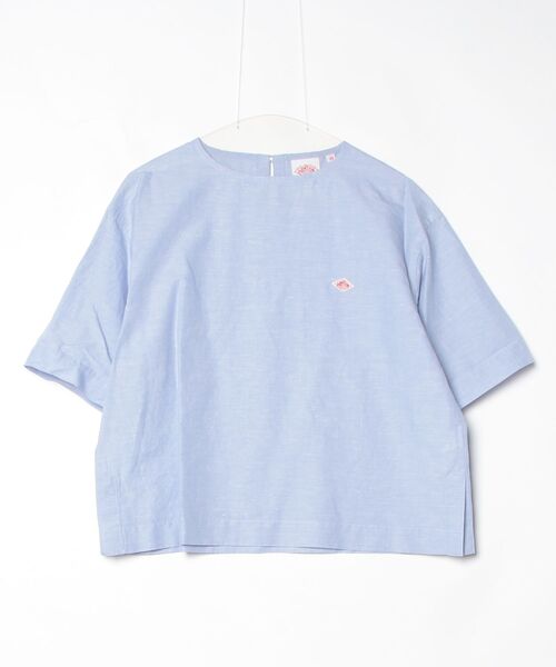 DANTON(ダントン)の「DANTON/ダントン プルオーバーシャツ PULLOVER SHIRT DT-B0435 VCL(Tシャツ/カットソー・レディース・サックスブルー/ライトグリーン/ホワイト・38)」の8枚目の写真