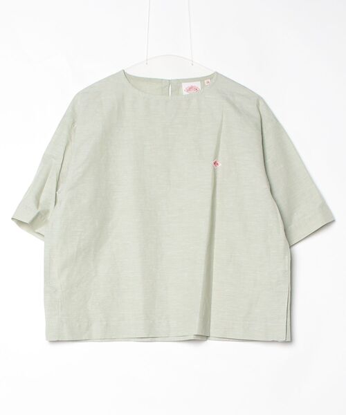 DANTON(ダントン)の「DANTON/ダントン プルオーバーシャツ PULLOVER SHIRT DT-B0435 VCL(Tシャツ/カットソー・レディース・サックスブルー/ライトグリーン/ホワイト・38)」の12枚目の写真