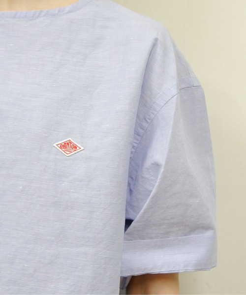 DANTON(ダントン)の「DANTON/ダントン プルオーバーシャツ PULLOVER SHIRT DT-B0435 VCL(Tシャツ/カットソー・レディース・サックスブルー/ライトグリーン/ホワイト・38)」の7枚目の写真