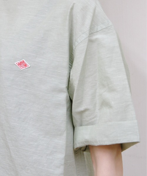 DANTON(ダントン)の「DANTON/ダントン プルオーバーシャツ PULLOVER SHIRT DT-B0435 VCL(Tシャツ/カットソー・レディース・サックスブルー/ライトグリーン/ホワイト・38)」の11枚目の写真