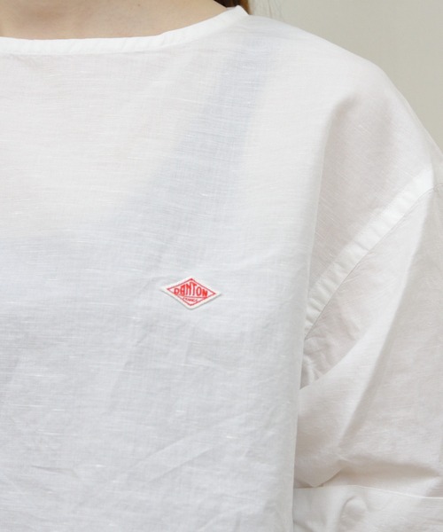 DANTON(ダントン)の「DANTON/ダントン プルオーバーシャツ PULLOVER SHIRT DT-B0435 VCL(Tシャツ/カットソー・レディース・サックスブルー/ライトグリーン/ホワイト・38)」の13枚目の写真