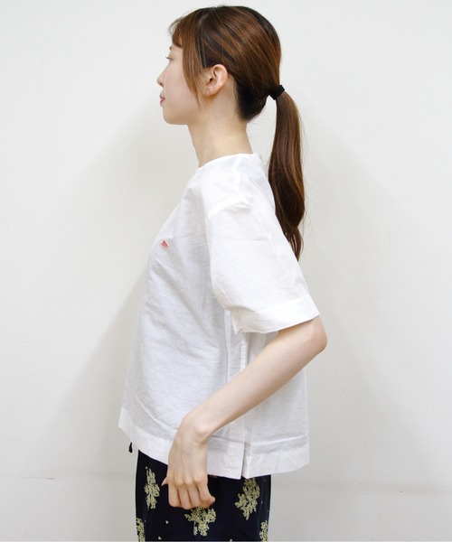 DANTON(ダントン)の「DANTON/ダントン プルオーバーシャツ PULLOVER SHIRT DT-B0435 VCL(Tシャツ/カットソー・レディース・サックスブルー/ライトグリーン/ホワイト・38)」の16枚目の写真