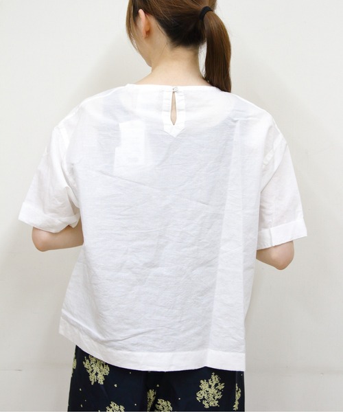 DANTON(ダントン)の「DANTON/ダントン プルオーバーシャツ PULLOVER SHIRT DT-B0435 VCL(Tシャツ/カットソー・レディース・サックスブルー/ライトグリーン/ホワイト・38)」の17枚目の写真
