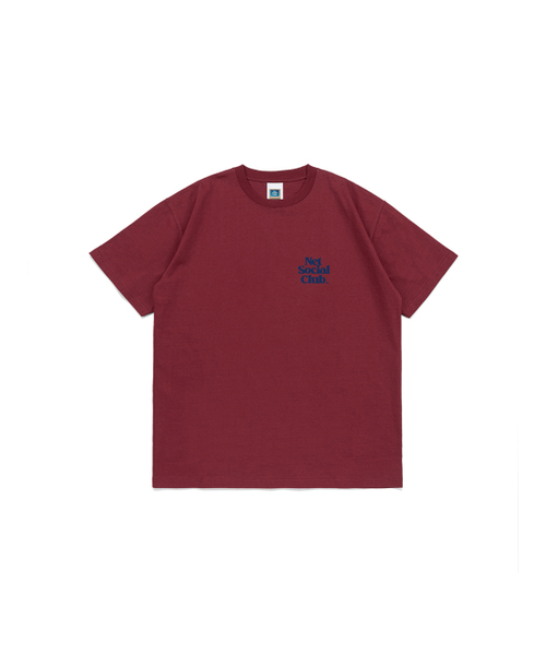 NET SOCIAL CLUB(ネットソーシャルクラブ)の「ビビッドスモールロゴ半袖Tシャツ(バーガンディ)(Tシャツ/カットソー・レディース・バーガンディー・S/M/L/XL)」の1枚目の写真