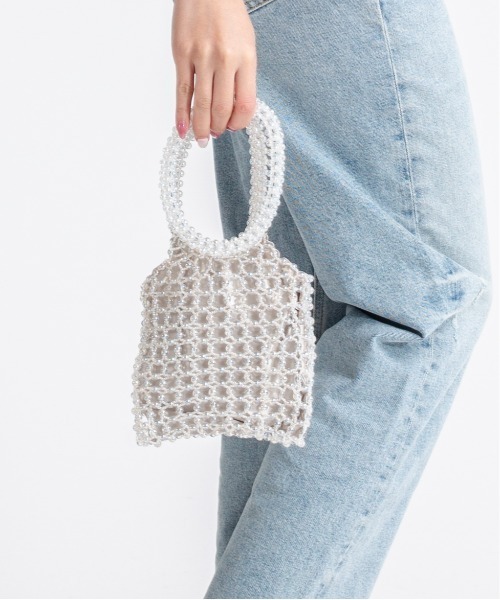 The Bagmati(ザバグマティ)の「【THE BAGMATI/ザ・バグマティー】グラスビーズバッグ ミニバッグ(トートバッグ・レディース・シルバー/アイボリー・FREE)」の11枚目の写真