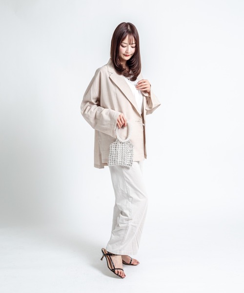 The Bagmati(ザバグマティ)の「【THE BAGMATI/ザ・バグマティー】グラスビーズバッグ ミニバッグ(トートバッグ・レディース・シルバー/アイボリー・FREE)」の6枚目の写真