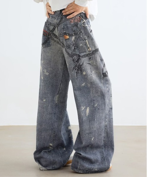 Evo+Revo（エボレボ）の「”まるでデニム！！”３Dプリントバギーパンツ（デニムパンツ・メンズ・ネイビー/ブラック・S/M/L）」の6枚目の写真