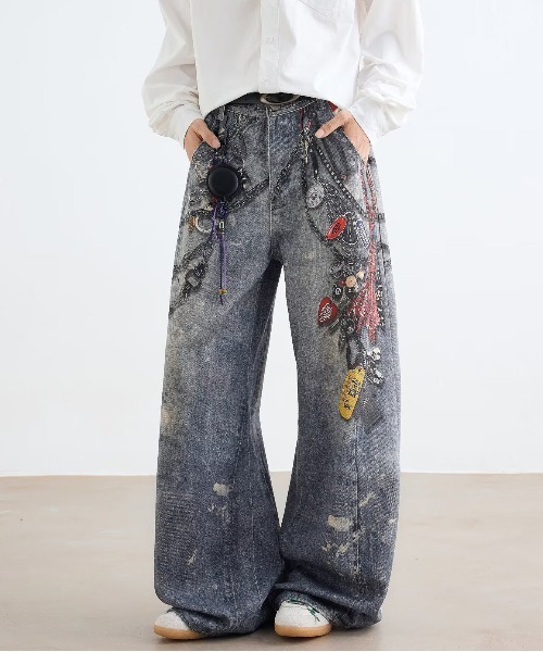 Evo+Revo（エボレボ）の「”まるでデニム！！”３Dプリントバギーパンツ（デニムパンツ・メンズ・ネイビー/ブラック・S/M/L）」の4枚目の写真