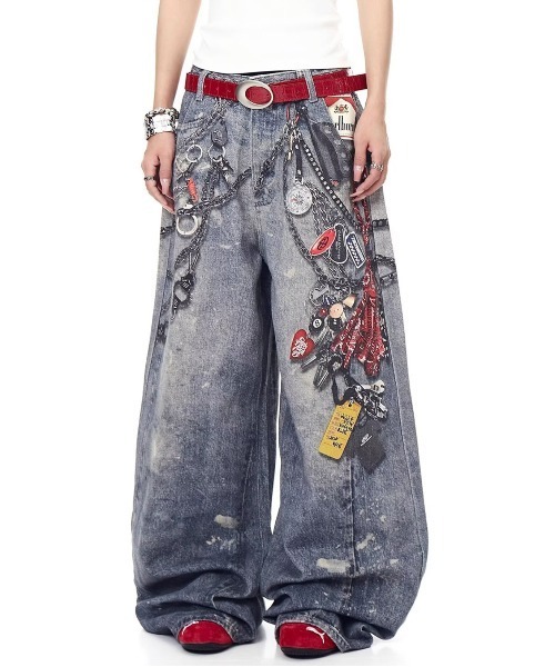 Evo+Revo（エボレボ）の「”まるでデニム！！”３Dプリントバギーパンツ（デニムパンツ・メンズ・ネイビー/ブラック・S/M/L）」の8枚目の写真