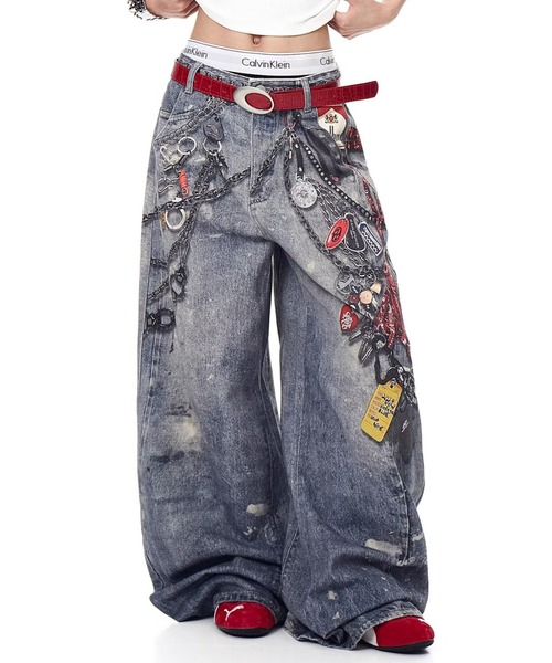 Evo+Revo（エボレボ）の「”まるでデニム！！”３Dプリントバギーパンツ（デニムパンツ・メンズ・ネイビー/ブラック・S/M/L）」の9枚目の写真