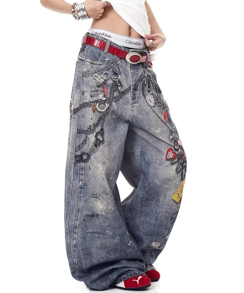 Evo+Revo（エボレボ）の「”まるでデニム！！”３Dプリントバギーパンツ（デニムパンツ・メンズ・ネイビー/ブラック・S/M/L）」の10枚目の写真