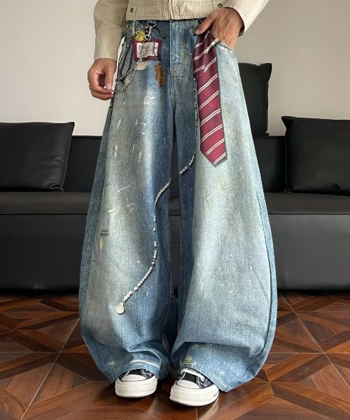 Evo+Revo（エボレボ）の「”まるでデニム！！”３Dプリントバギーパンツ（デニムパンツ・メンズ・ネイビー/ブラック・S/M/L）」の11枚目の写真