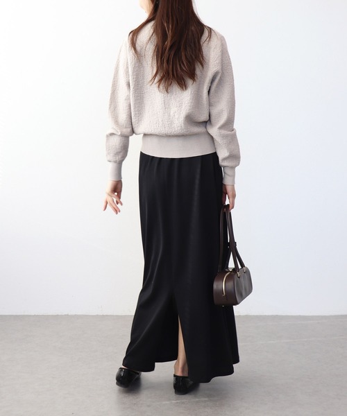 Jines（ジネス）の「ジャージーロングスカート（スカート・レディース・ブラック/ダークグレー・38）」の7枚目の写真