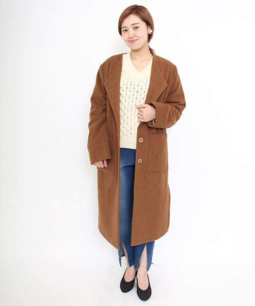 Kastane（カスタネ）の「ロングCT（その他アウター・レディース・キャメル/チャコールグレー・FREE）」の15枚目の写真