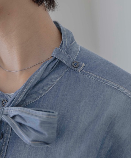 Eimee Law（エイミーロウ）の「ライトデニム ボウタイシャツ（シャツ/ブラウス・レディース・ブルー/ライトブルー・FREE）」の22枚目の写真