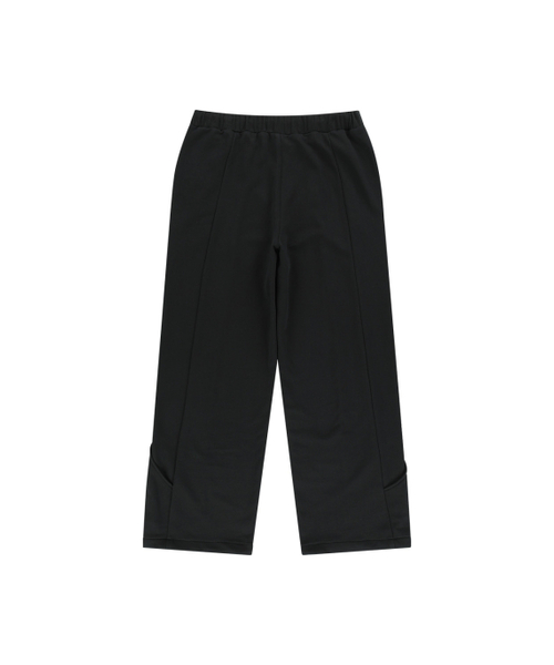 カーブドインシジョンヘビースウェットワイドパンツ-ブラック