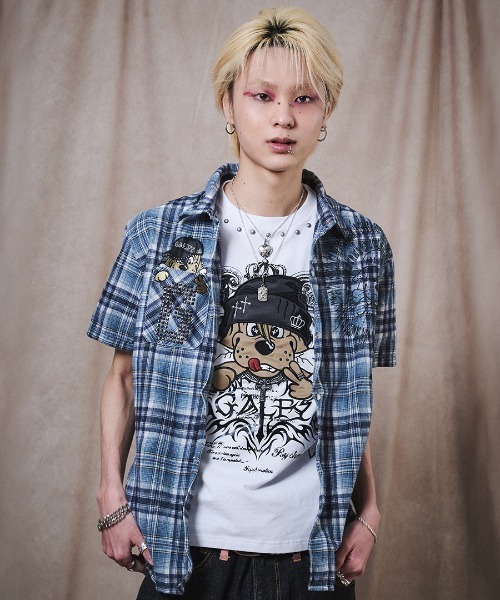 GALFY（ガルフィー）の「A'GEM/9 × .kom 『GALFY/ガルフィー』 爆アゲチェックシャツ（シャツ/ブラウス・メンズ・ブルー/ブラック/レッド・M）」の15枚目の写真