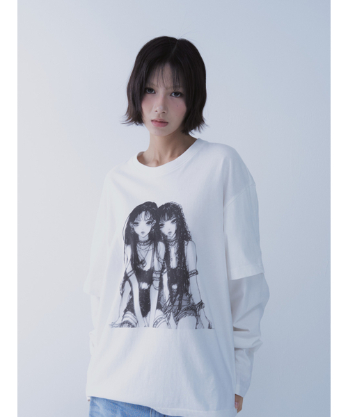 SETSETSET(セットセットセット)の「ALICE LAYERED TEE (WHITE)(Tシャツ/カットソー・レディース・その他・ONE SIZE)」の1枚目の写真